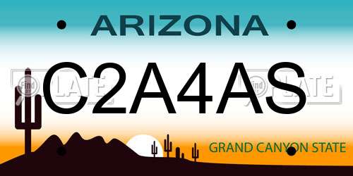 C2A4AS Arizona License Plate