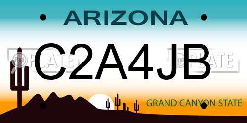 C2A4JB Arizona License Plate