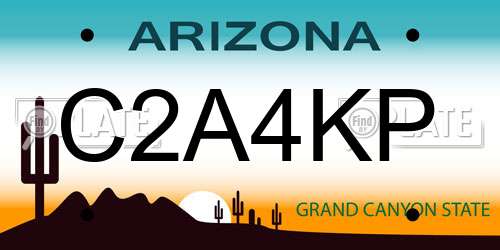 C2A4KP Arizona License Plate
