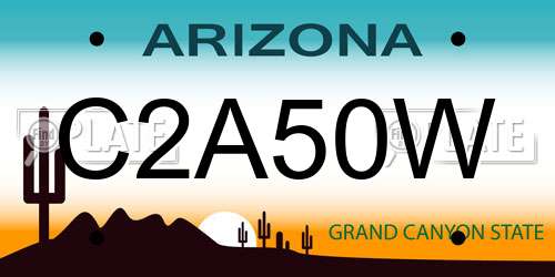 C2A50W Arizona License Plate