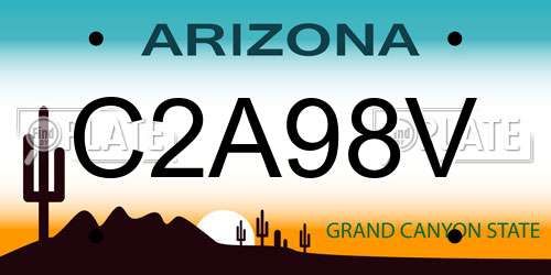 C2A98V Arizona License Plate