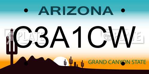 C3A1CW Arizona License Plate