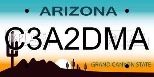 C3A2DMA Arizona License Plate