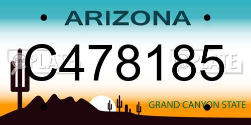 C478185 Arizona License Plate