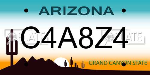 C4A8Z4 Arizona License Plate