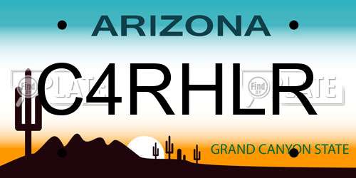 C4RHLR Arizona License Plate