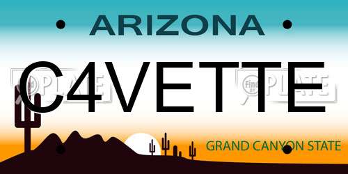 C4VETTE Arizona License Plate