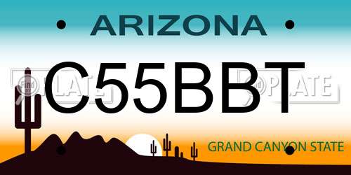 C55BBT Arizona License Plate