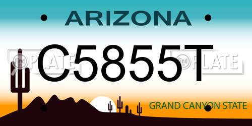 C5855T Arizona License Plate