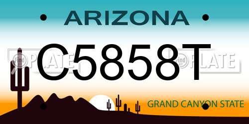 C5858T Arizona License Plate
