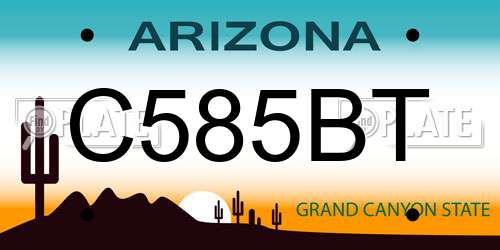 C585BT Arizona License Plate