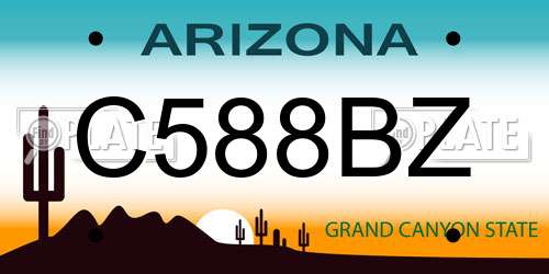 C588BZ Arizona License Plate
