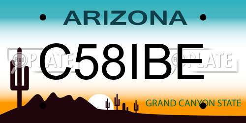 C58IBE Arizona License Plate