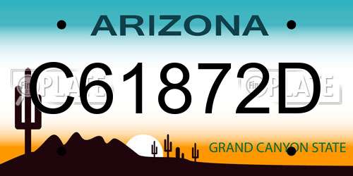 C61872D Arizona License Plate