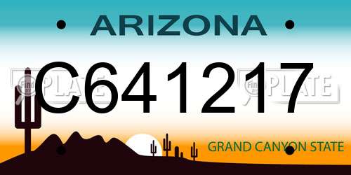 C641217 Arizona License Plate