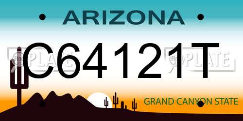 C64121T Arizona License Plate