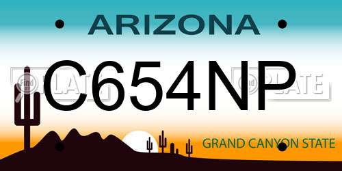 C654NP Arizona License Plate