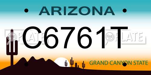 C6761T Arizona License Plate