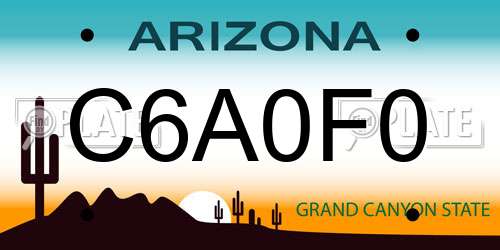 C6A0F0 Arizona License Plate