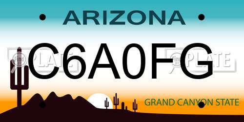 C6A0FG Arizona License Plate