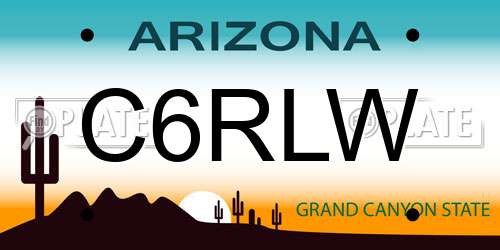 C6RLW Arizona License Plate