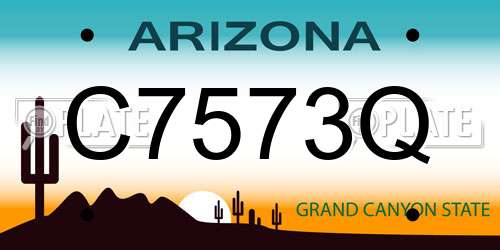 C7573Q Arizona License Plate