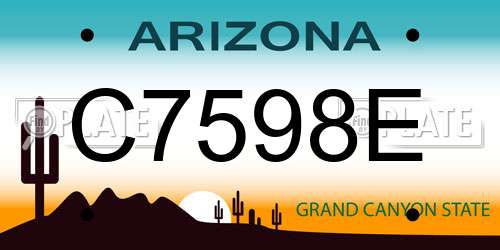 C7598E Arizona License Plate