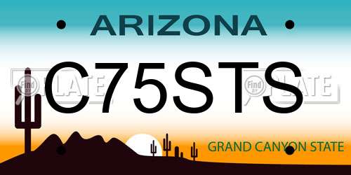 C75STS Arizona License Plate