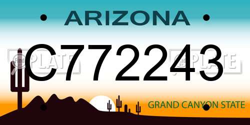 C772243 Arizona License Plate