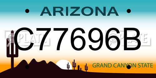 C77696B Arizona License Plate