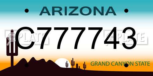 C777743 Arizona License Plate