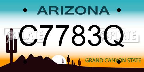 C7783Q Arizona License Plate