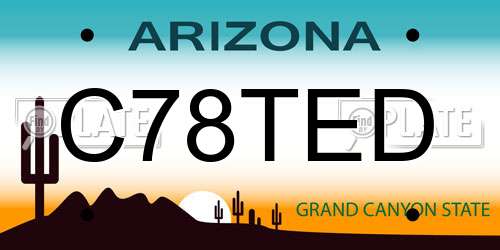 C78TED Arizona License Plate
