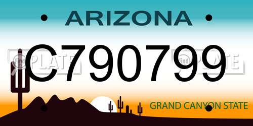 C790799 Arizona License Plate