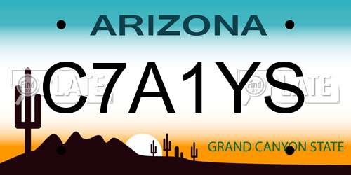 C7A1YS Arizona License Plate