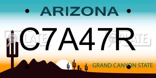 C7A47R Arizona License Plate