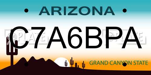 C7A6BPA Arizona License Plate