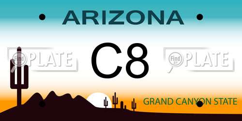 C8 Arizona License Plate