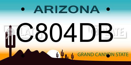 C804DB Arizona License Plate