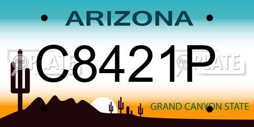 C8421P Arizona License Plate