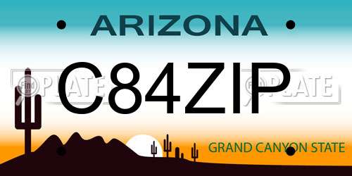 C84ZIP Arizona License Plate