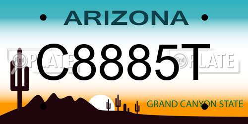 C8885T Arizona License Plate