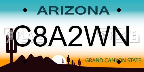 C8A2WN Arizona License Plate