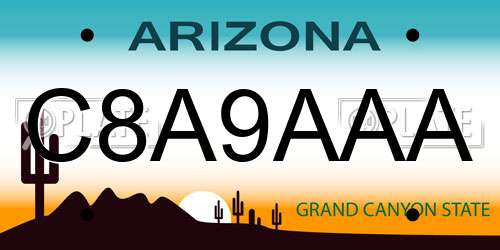 C8A9AAA Arizona License Plate