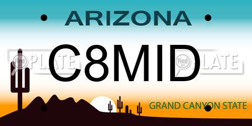C8MID Arizona License Plate