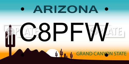 C8PFW Arizona License Plate