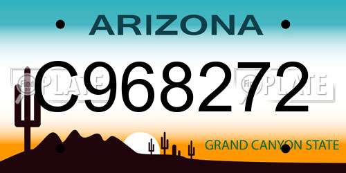 C968272 Arizona License Plate