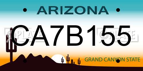 CA7B155 Arizona License Plate