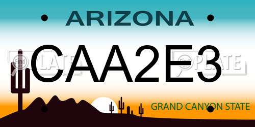 CAA2E3 Arizona License Plate