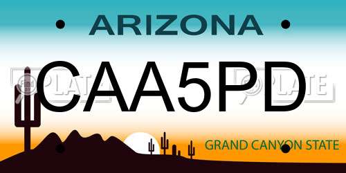 CAA5PD Arizona License Plate